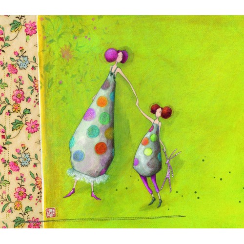 Ευχετήρια Κάρτα Διπλή 10,5x21 Γυναίκα Μαμά Και Κόρη Pictura