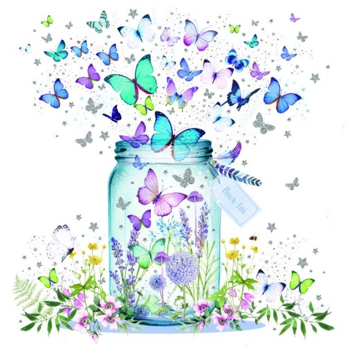 Κάρτα Διπλή De-Ci De-Là Μπλε Πεταλούδες Pictura