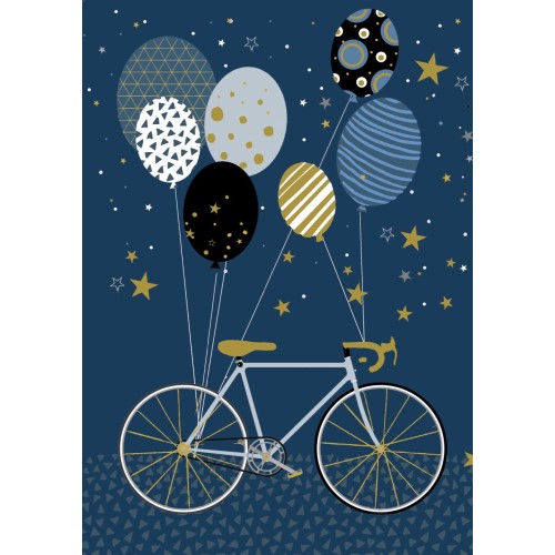 Ευχετήρια Κάρτα 3D Τρίπτυχο ZIG ZAG Ποδήλατο Σε Μπαλόνια Pictura