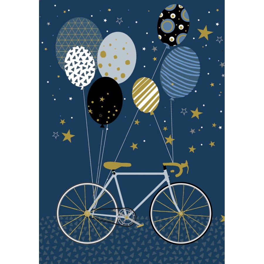 Ευχετήρια Κάρτα 3D Τρίπτυχο ZIG ZAG Ποδήλατο Σε Μπαλόνια Pictura