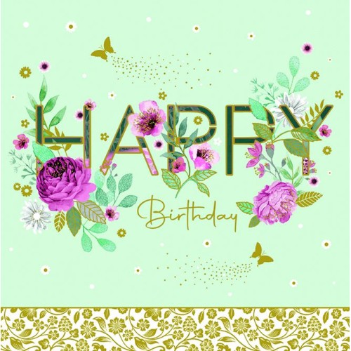 Κάρτα Τρίπτυχο Διάτρητη Happy Birthday Pictura