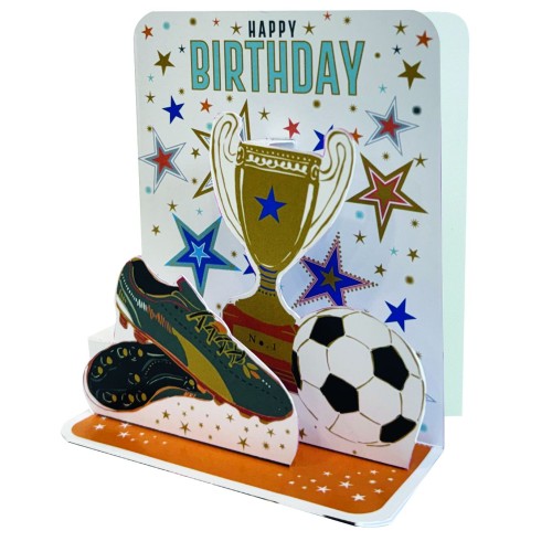 Ευχετήρια Κάρτα 3D 10,5x12 Γενέθλια Και Ποδόσφαιρο Pictura
