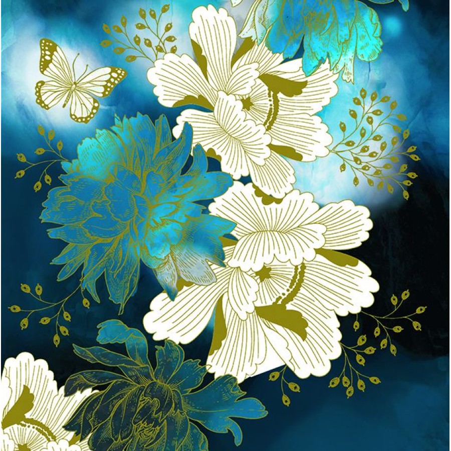 Κάρτα Τρίπτυχο Διάτρητη Μπλε Με Πεταλούδες Pictura