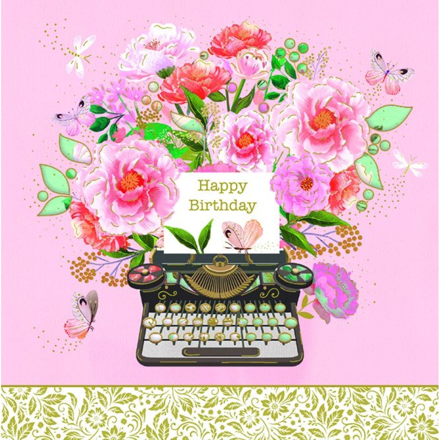 Κάρτα Τρίπτυχο Διάτρητη Happy Birthday Σε Χρυσό Και Μαύρο Pictura