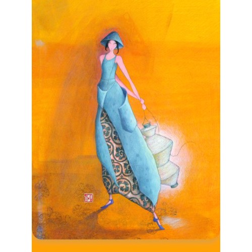 Μπλοκ Με Μαγνητικό Κούμπωμα 7,5x10 Γυναίκα Με Φανάρι Pictura