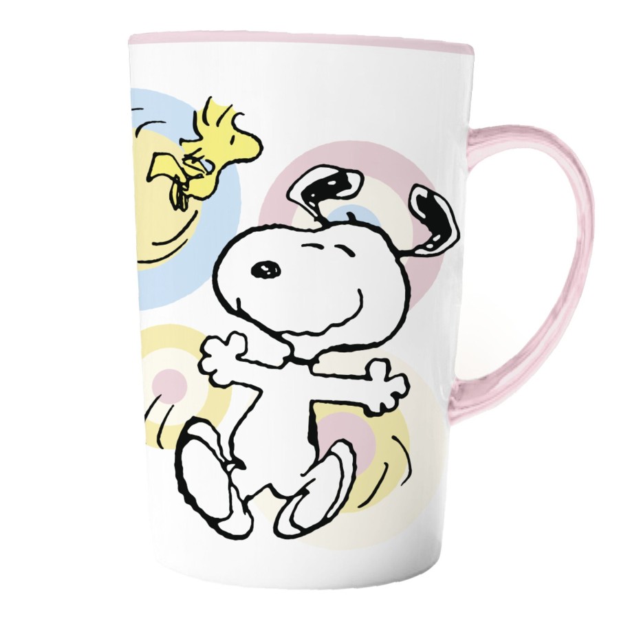 Κούπα Κεραμική Snoopy Παστέλ Κύκλοι 400ml Premium Paper
